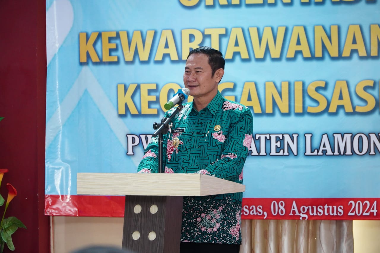 Bupati saat membuka kegiatan OKK PWI Kabupaten Lamongan. SP/MUHAJIRIN 