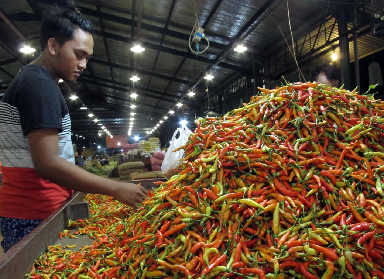 Ilustrasi. Penjual cabai di pasar Anom Baru, Sumenep. SP/ SMP