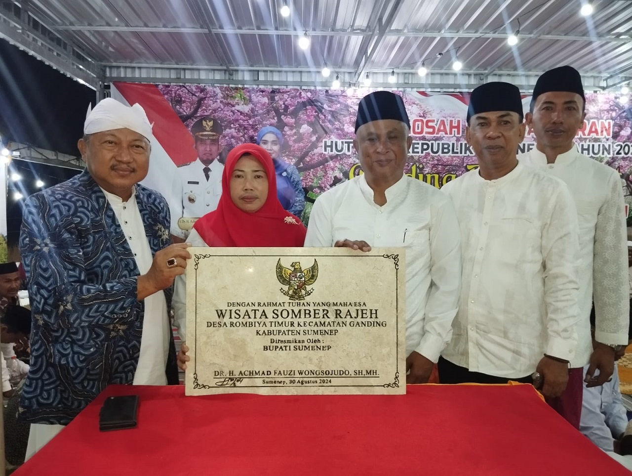 Istighosah dan Tasyakkuran bersama dalam memperingati HUT RI ke-79 Serta Peresmian Wisata baru di Desa Rombiya Timur yakni " Wisata Alam Somber Raje (Sumber Besar)". SP/ AR