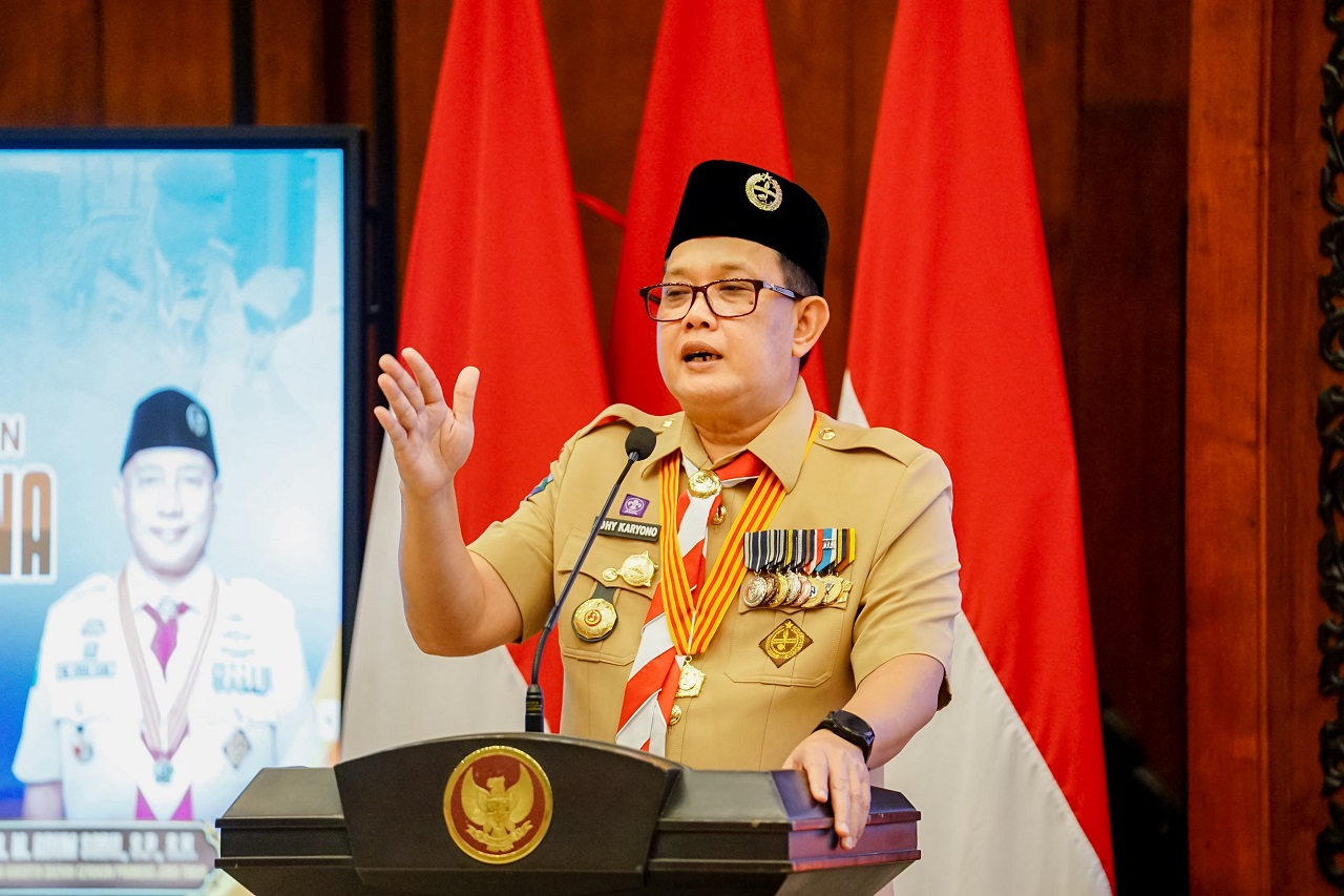 Pj) Gubernur Jawa Timur Adhy Karyono hadir dalam Majelis Pembimbing (MABI) dan pimpinan Satuan Karya (SAKA). SP/ NI