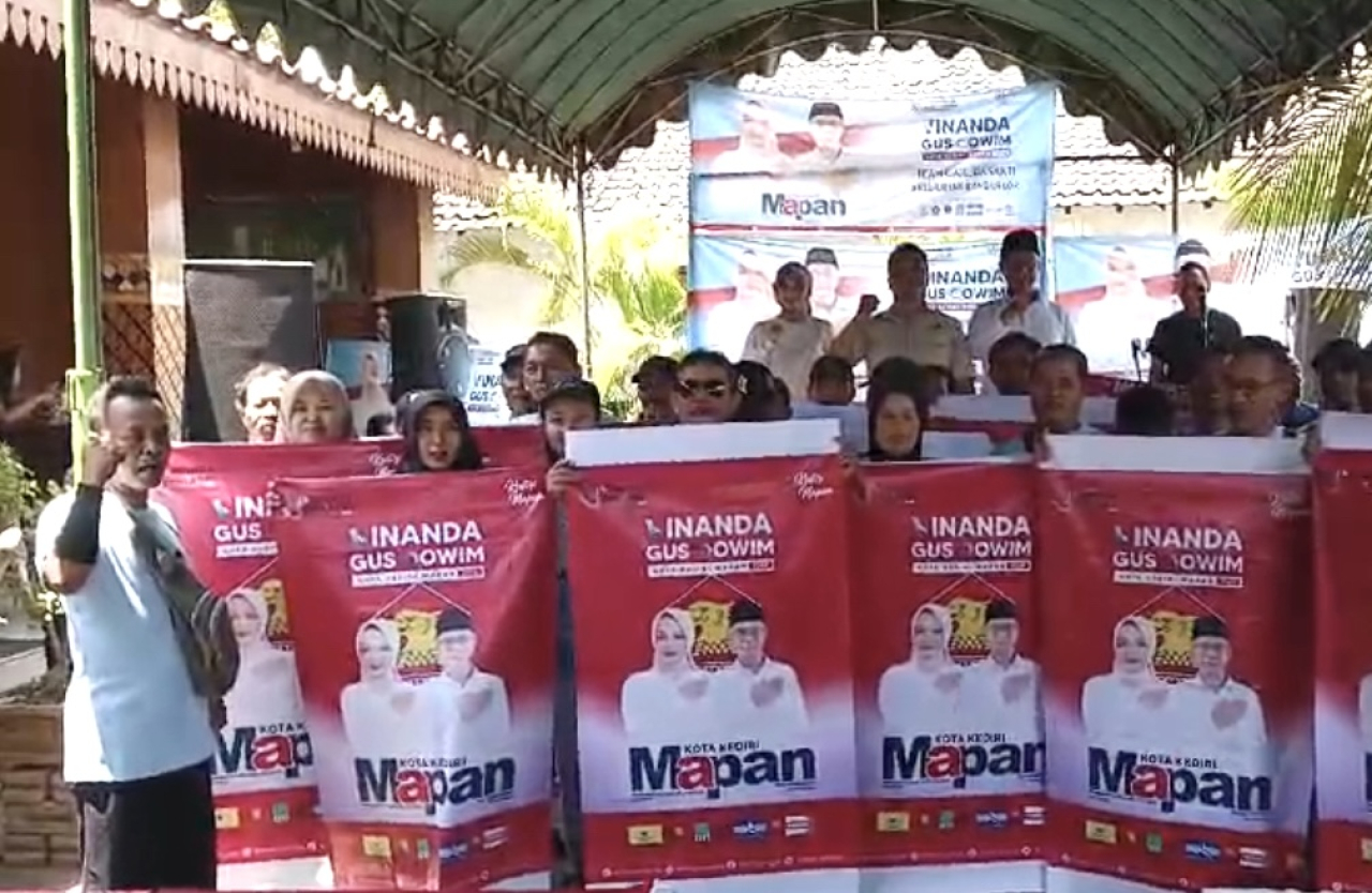 Garuda Sakti yang dinahkodai Arif Junaidi Anggota DPRD Kota Kediri Partai Gerindra berdeklarasi mendukung Vinanda - Gus Qowim