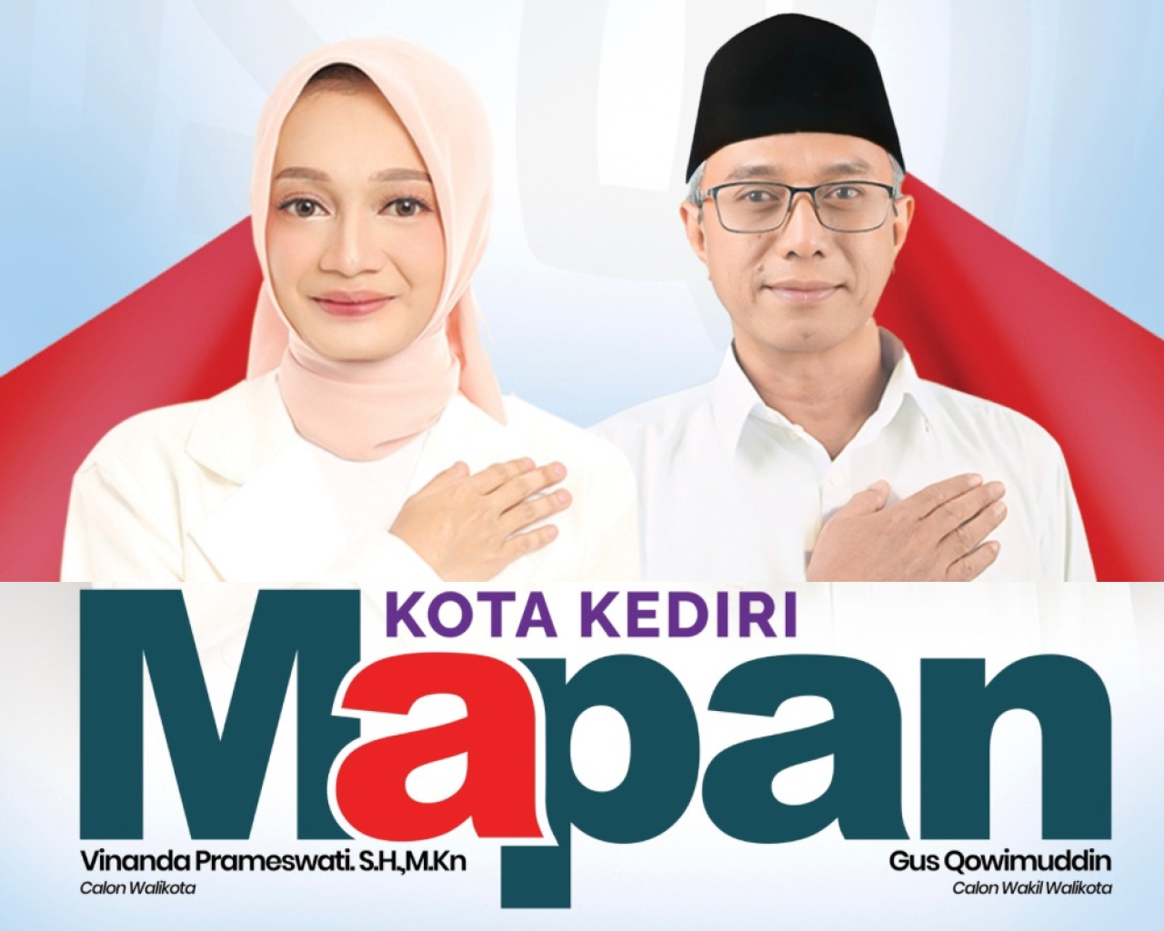 Paslon Vinanda - Gus Qowim yang maju di Pilkada Kota Kediri 2024