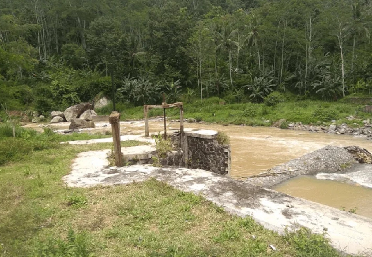 Kondisi Dam Desa Kedungbanteng, Kecamatan Sumbermanjing Wetan Kabupaten Malang yang mengalami kerusakan. SP/ MLG