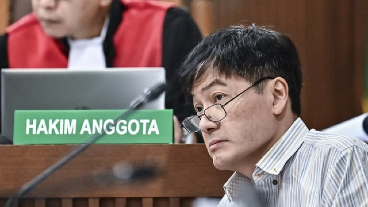 Ekspresi Budi Said, saat mengikuti sidang dugaan korupsi penyalahgunaan emas Antam di Pengadilan Tipikor Jakarta Pusat.