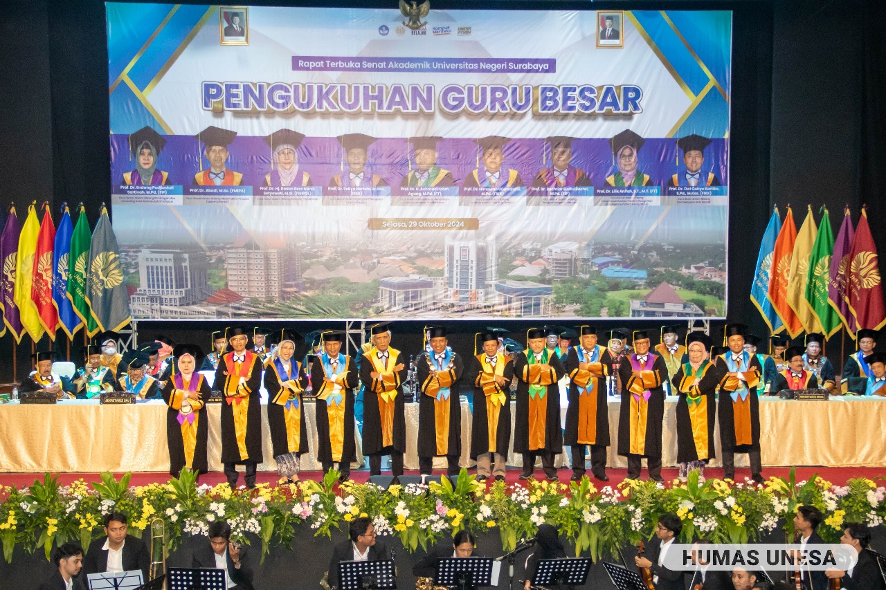Unesa mengukuhkan 9 profesor baru. Hal ini merupakan gelombang pertama di tahun 2024. Selanjutnya pada awal November sekitar 11 guru besar, dan sekitar 18 guru besar yang akan menyandang gelar Profesor tersebut.