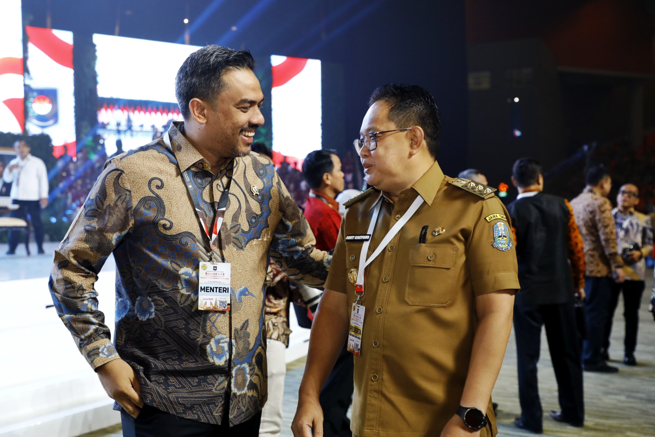 Pj. Gubernur Adhy saat menghadiri Rakornas Pemerintah Pusat dan Pemerintah Daerah Tahun 2024 di Sentul International Convention Center, Kamis (7/11/2024). Foto/Humas Pemprov