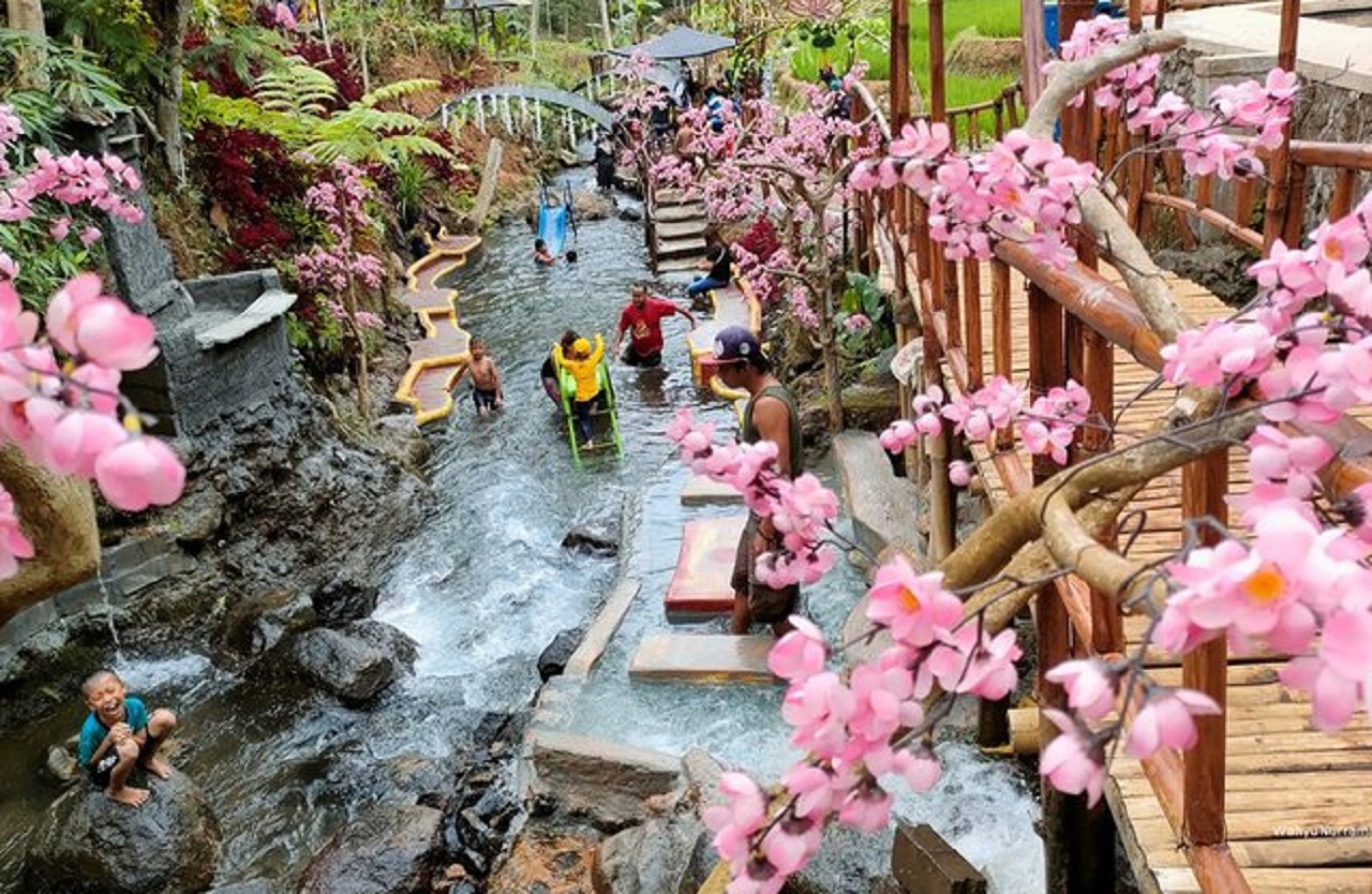 Destinasi wisata Umbulan Tanaka Waterfall di Dusun Arjomulyo, Desa Bangelan, Kecamatan Wonosari, Kabupaten Malang. SP/ MLG