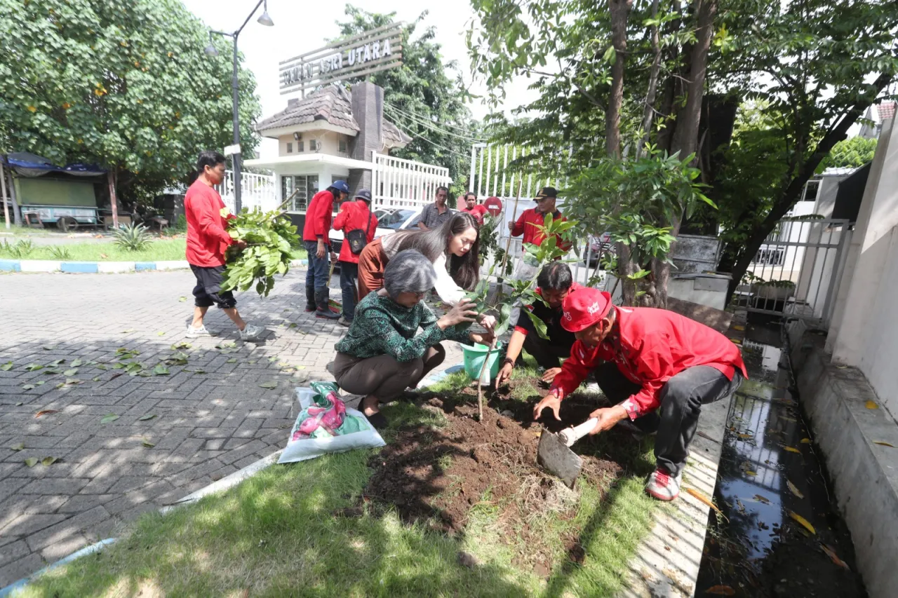 Peringati HUT Megawati Soekarnoputri, Indah Kurnia Ajak Warga Kerja Bakti dan Gelar Aksi Tanam Pohon