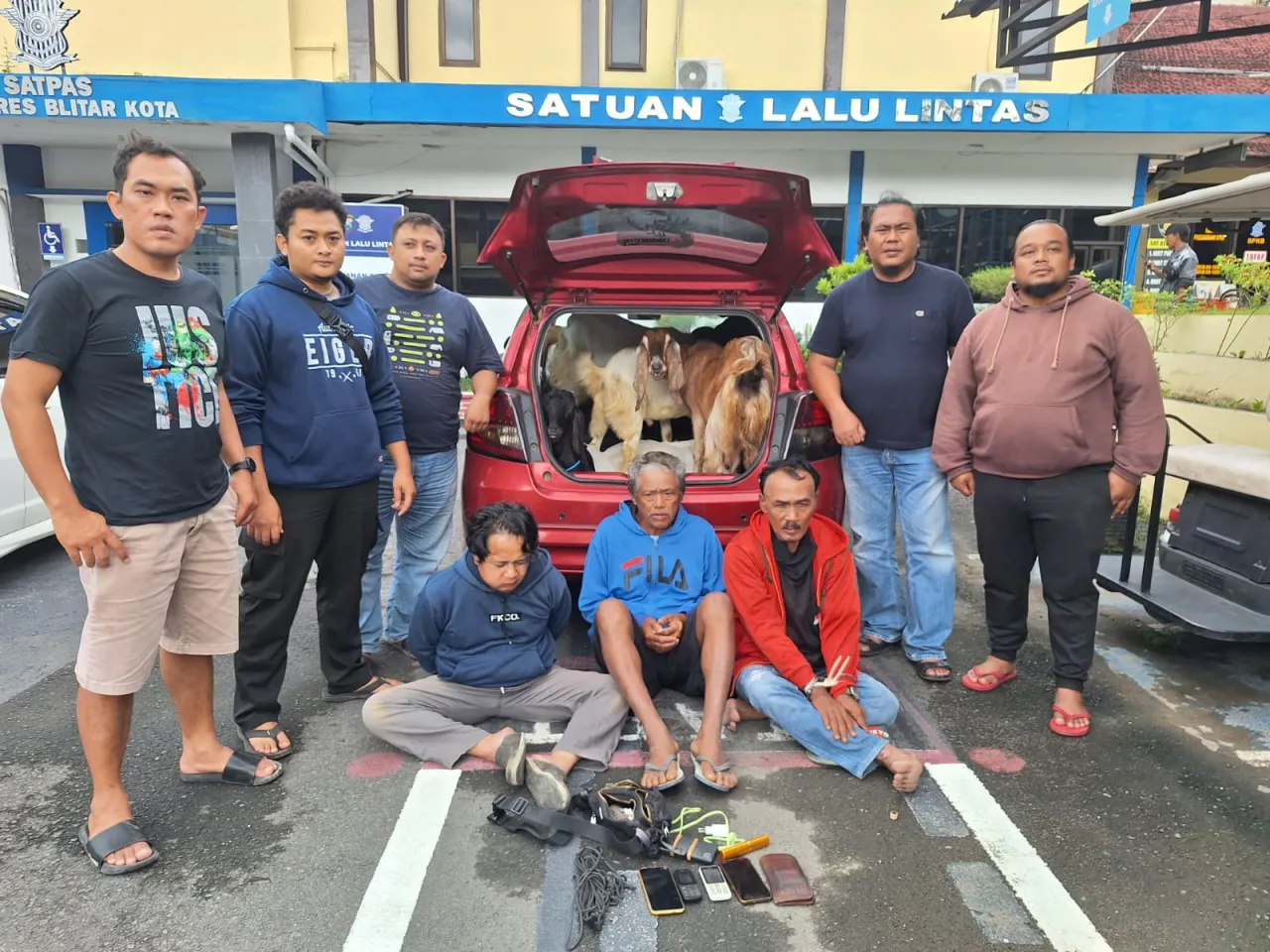 Komplotan Pencuri Kambing Dibekuk Polres Blitar Kota