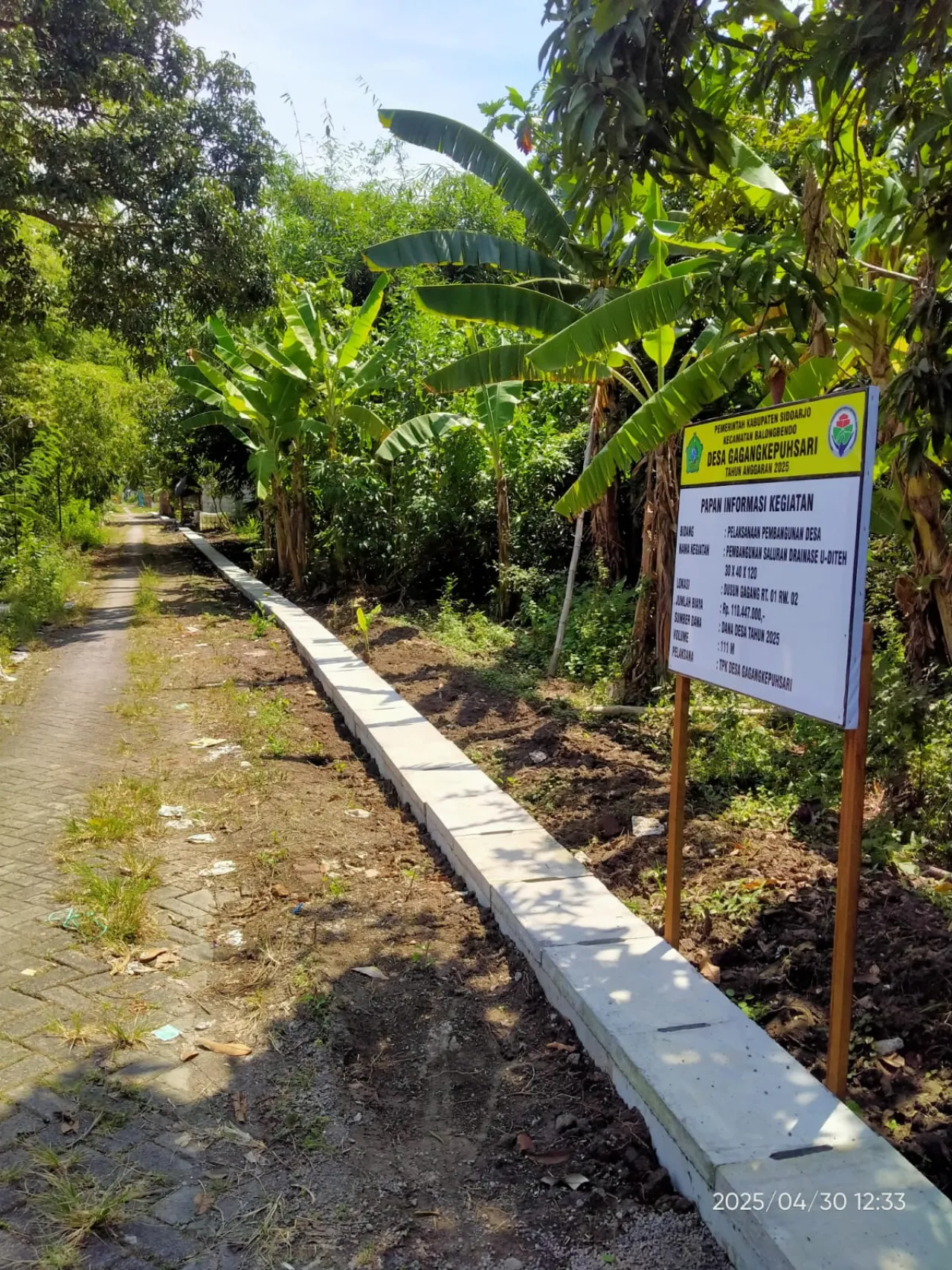 Cegah Luapan Air, Pemdes Gagangkepuhsari Bangun Drainase