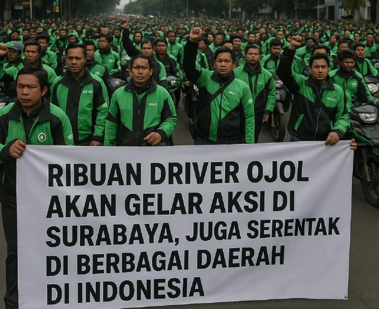 Ribuan Driver Ojol Akan Gelar Aksi di Surabaya, Juga Serentak di Berbagai Daerah di Indonesia