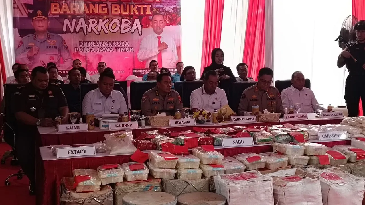 3.876 Tersangka Narkoba Diringkus Polda Jatim Selama Semester Pertama 2025