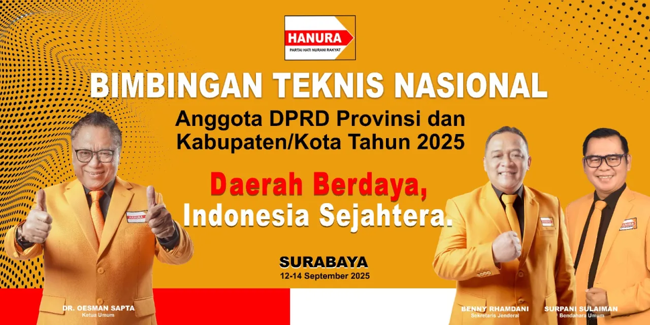 Baca juga : Gelar Bimtek Keliling Nasional, Partai Hanura Angkat Tema Daerah Berdaya Indonesia Sejahtera