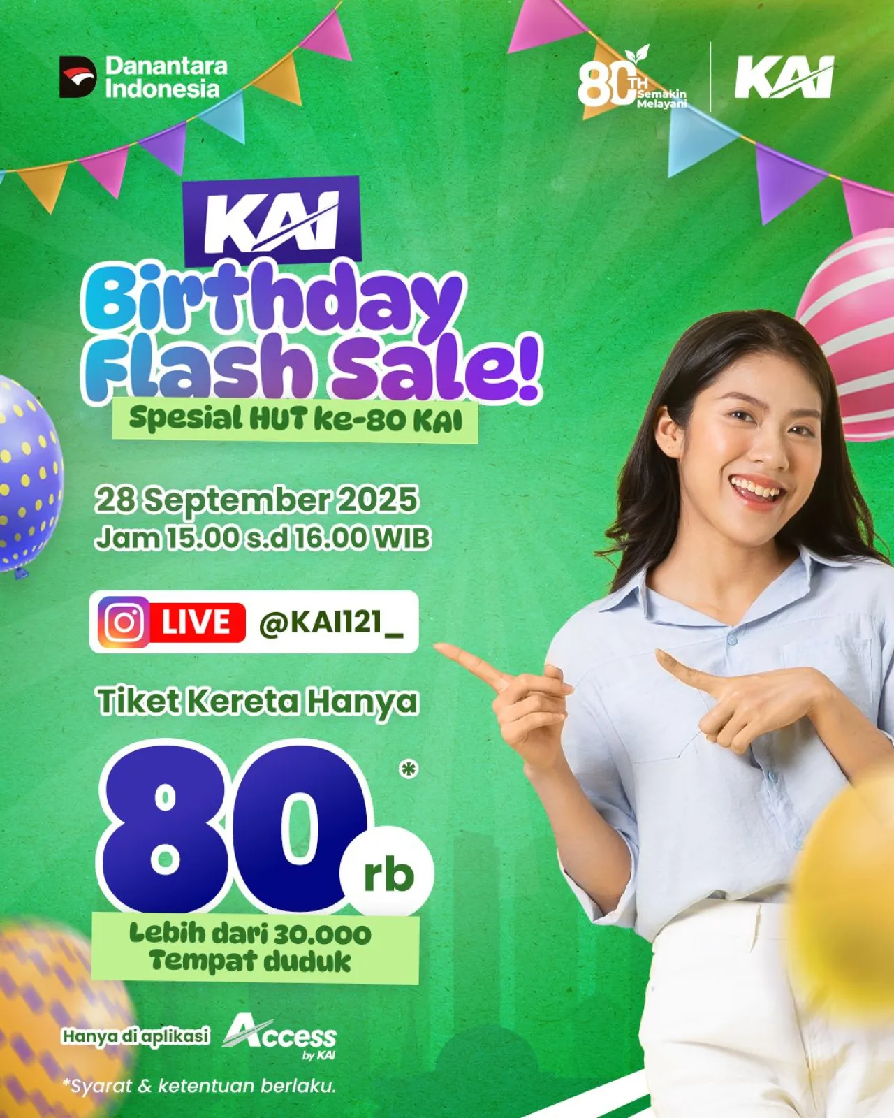HUT ke-80, KAI Daop 7 Madiun Siapkan Berbagai Promo Tiket Kereta