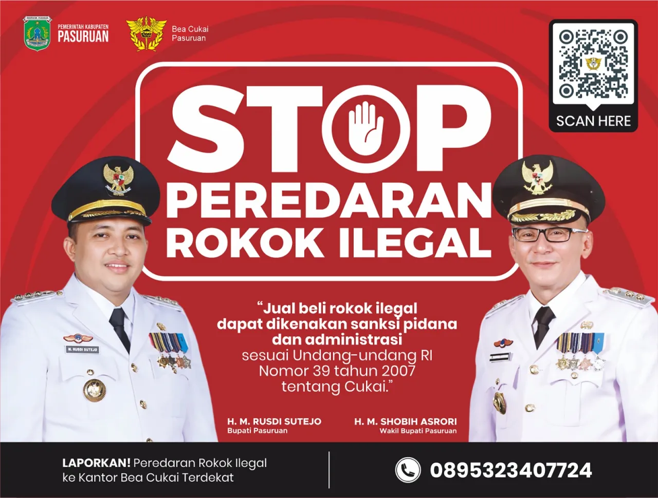 Pemkab Pasuruan Komitmen Gencar Sosialisasikan Bahaya Rokok Ilegal