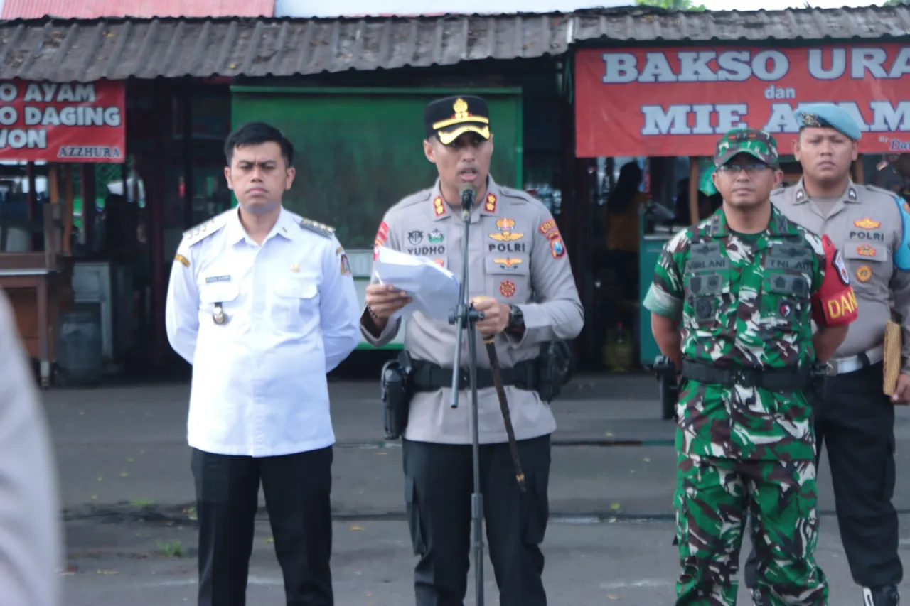 Antisipasi Hidrometeorologi, Polres Blitar Kota Gelar Pasukan Tanggap Darurat Bencana