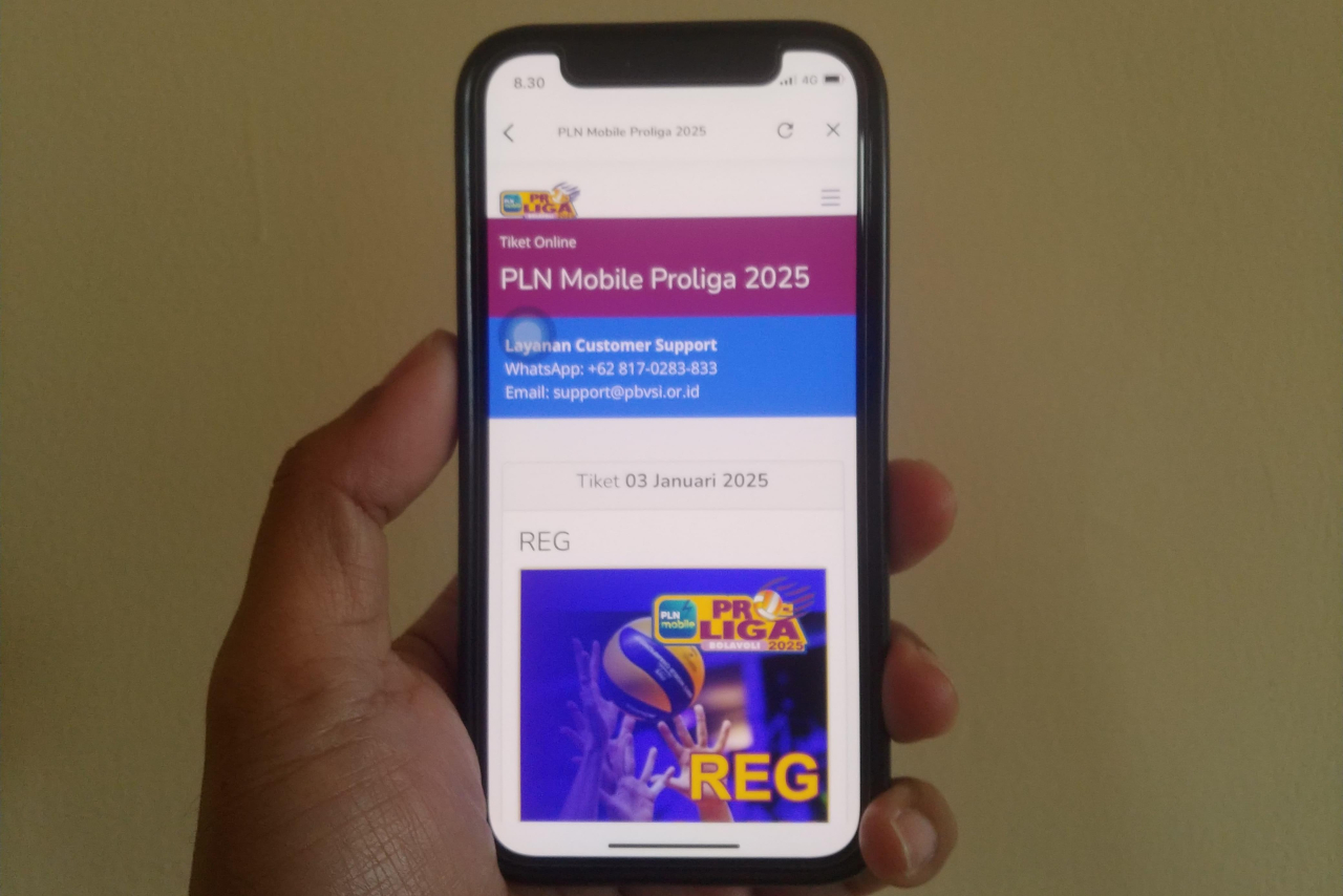 Tampilan penjualan tiket PLN Mobile Proliga 2025 melalui aplikasi PLN Mobile. Foto/Humas PLN