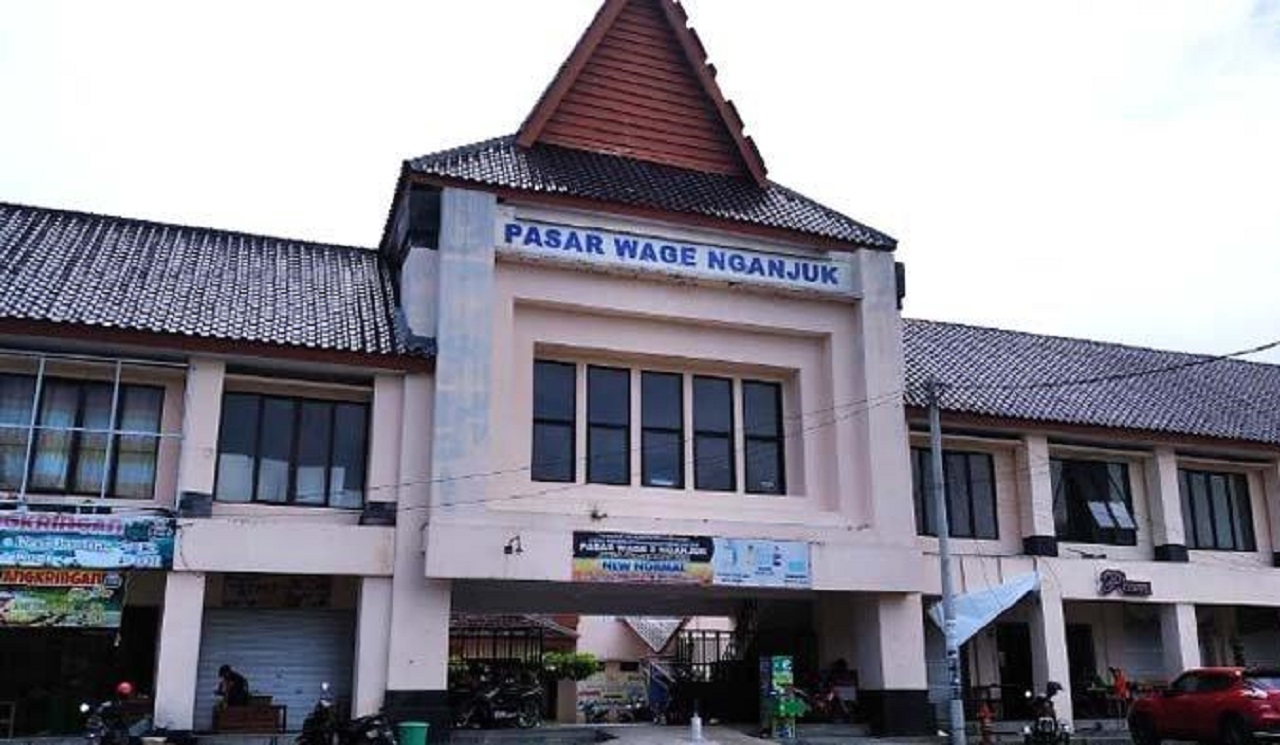 Kondisi depan Pasar Wage Baru di Kabupaten Nganjuk Jawa Timur. SP/ NGJ