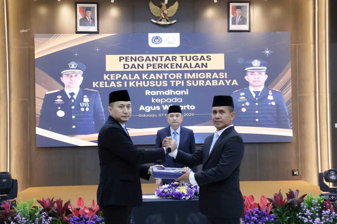 Agus Winarto, menggantikan Ramdhani, yang mendapatkan promosi sebagai Kepala Kantor Wilayah (Kakanwil) Ditjen Imigrasi Sulawesi Utara. SP/ NI