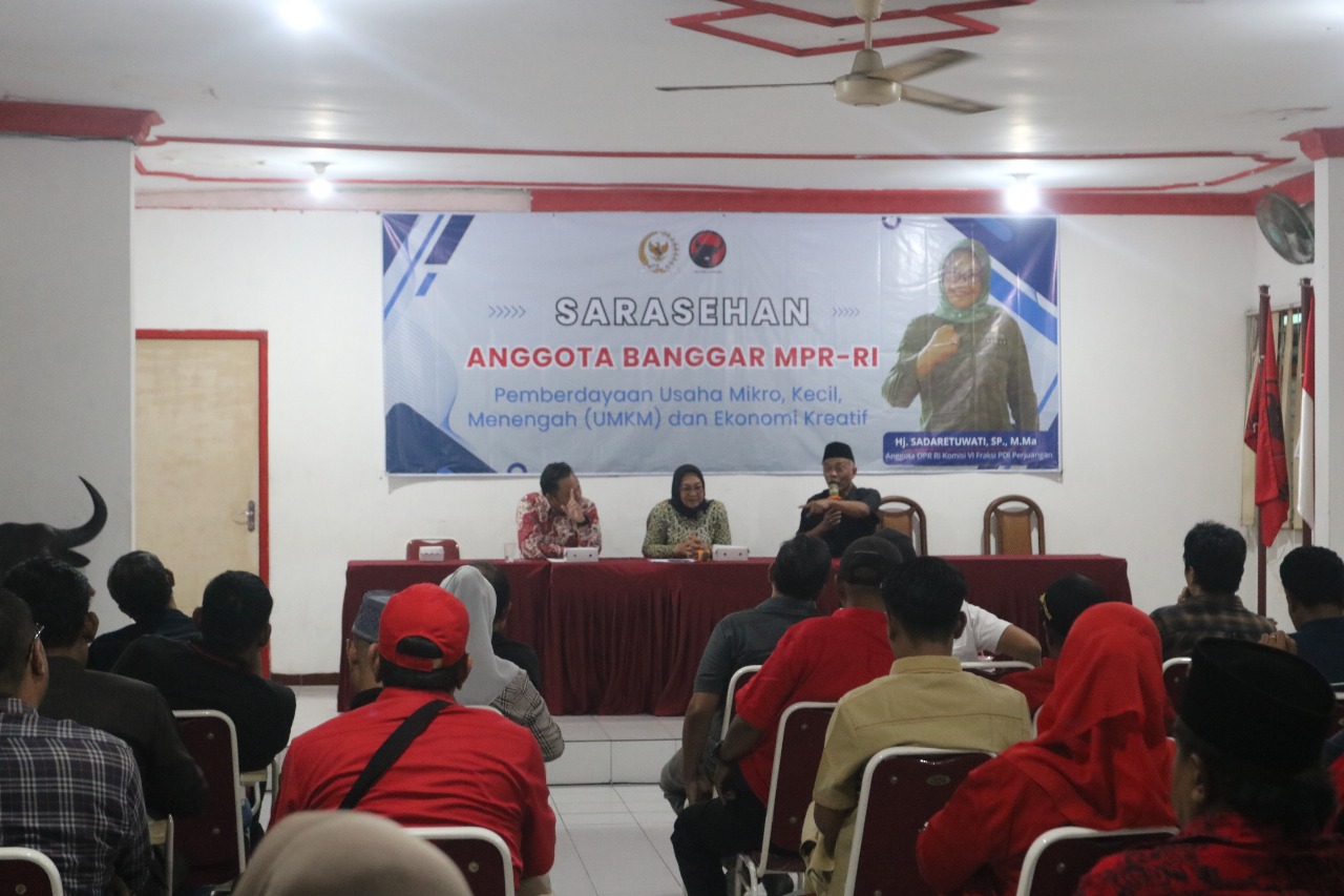 Acara sarasehan Banggar MPR RI Pemberdayaan UMKM dan ekonomi kreatif di Kabupaten Jombang, Jawa Timur. SP/ JBG