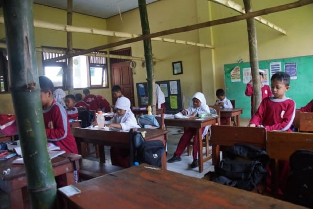 Kondisi sekolah rusak di jombang, Jawa Timur. SP/ JBG