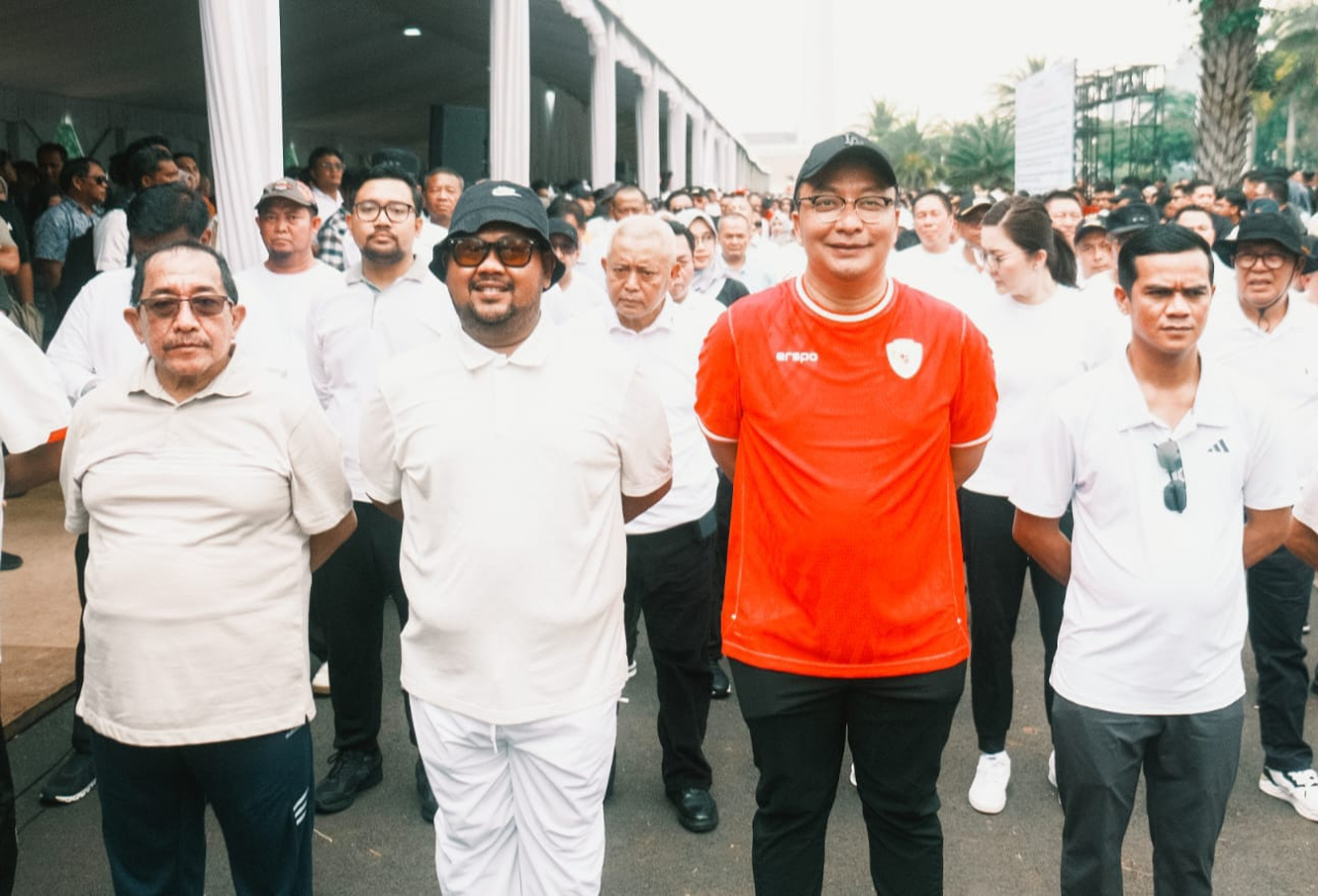 Pasangan Bupati Gresik Fandi Akhmad Yani dan Wakil Bupati dr Asluchul Alif saat mengikuti gladi kotor pelantikan kepala daerah di Jakarta. SP/M Aidid