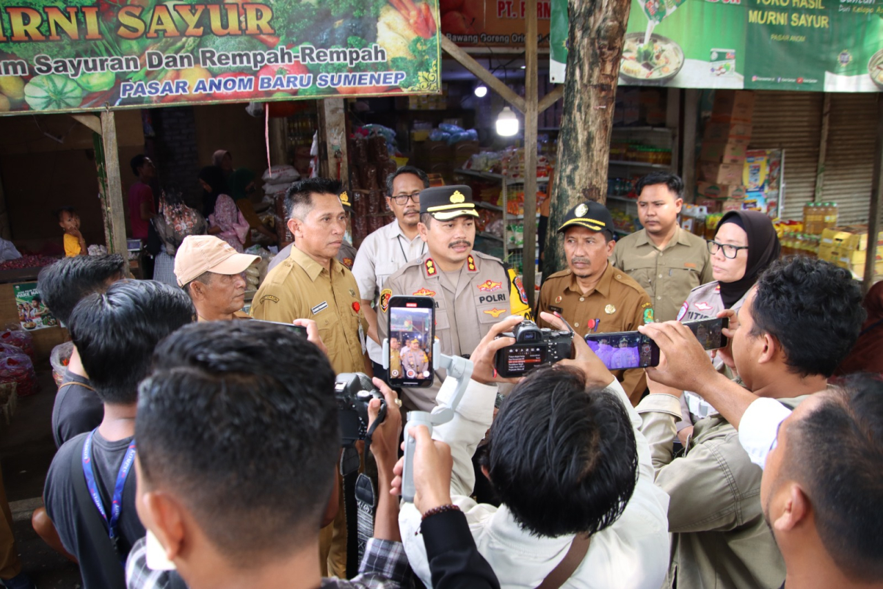 Satgas Pangan Kabupaten Sumenep sidak ke salah satu pasar tradisional, Pasar Anom Baru