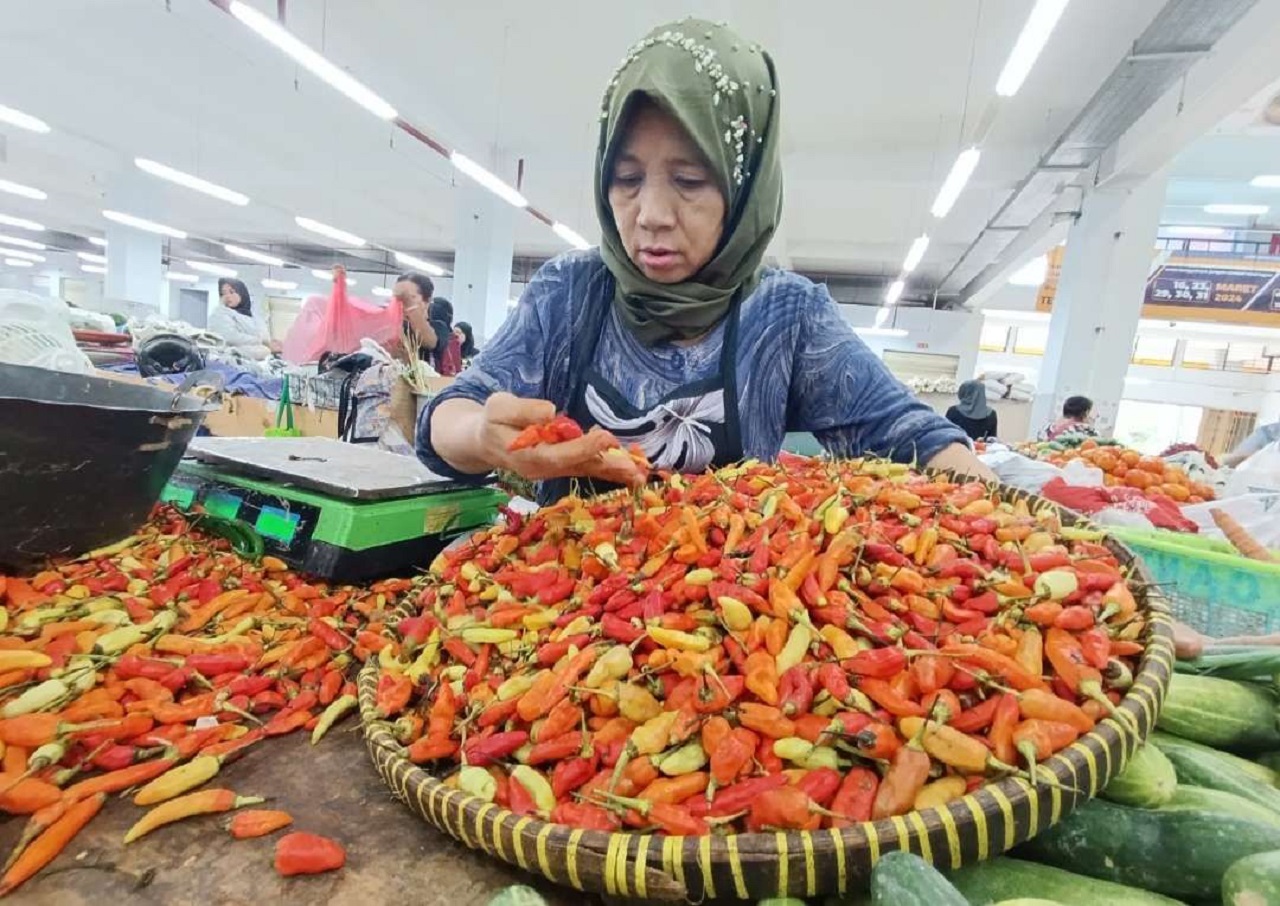 Ilustrasi. Penjual cabai di pasar tradisional Ponorogo, Jawa Timur. SP/ PNG