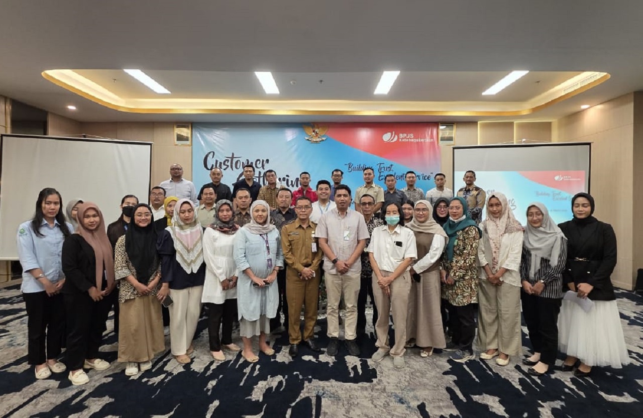 Customer Gathering BPJS Ketenagakerjaan Cabang Mojokerto di Hotel Aston Mojokerto, Selasa (18/03/2025). SP/ DWI