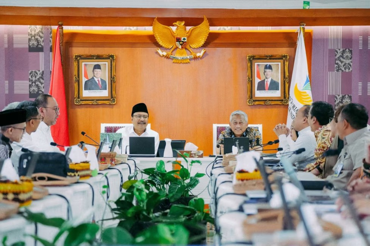 Menteri Sosial, Syaifullah Yusuf, saat mensosialisasikan terkait Sekolah Rakyat, yang rencananya akan dibuka pada Juli 2025 nanti.
