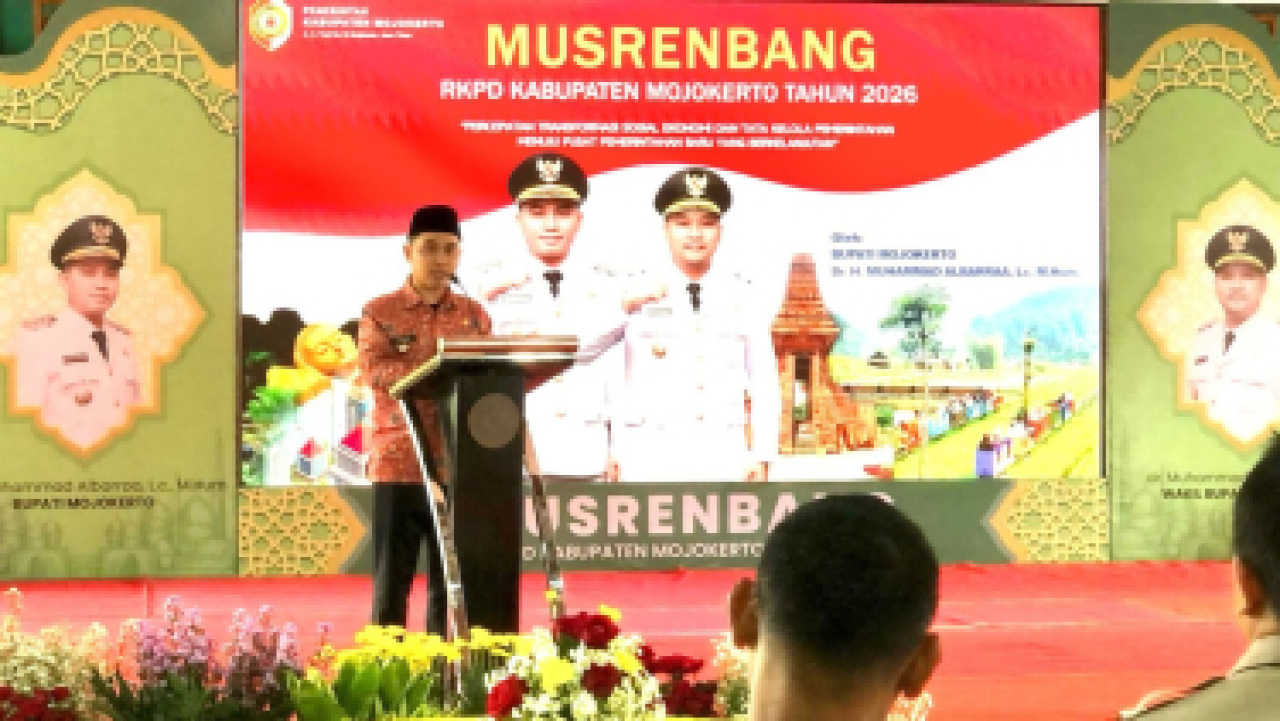 Bupati Mojokerto Muhammad Al-Barra saat membuka Musrenbang RKPD 2026