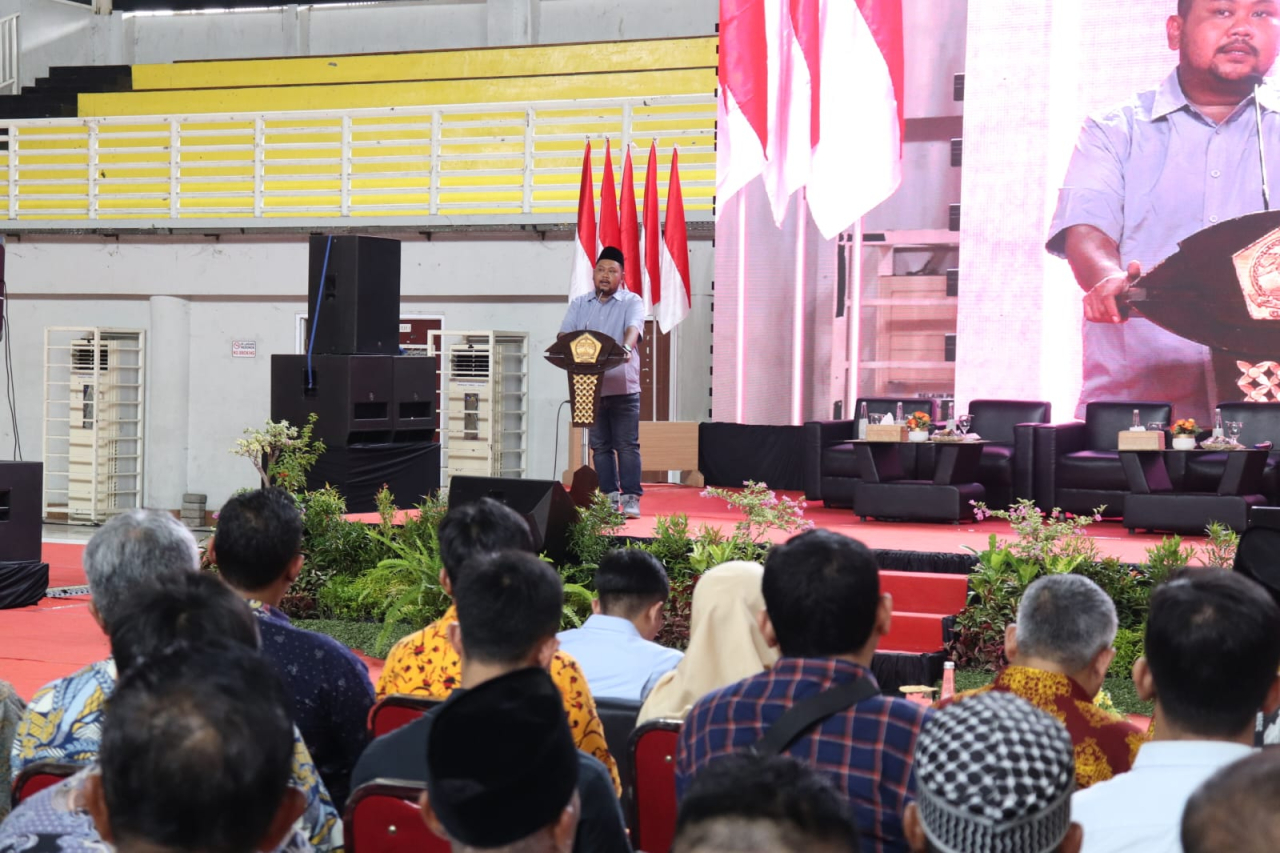 Bupati Gresik Fandi Akhmad Yani saat menghadiri Rakorda pendirian Koperasi Merah Putih di seluruh Desa dan Kelurahan di Kabupaten Gresik. SP/M Aidid