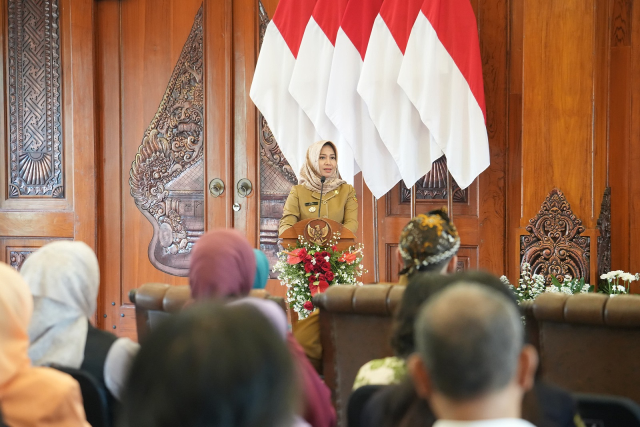 Wali kota Mojokerto Ning Ita saat membuka Musrenbang RPJMD Kota Mojokerto Tahun 2025 - 2029. SP/Dwy AS