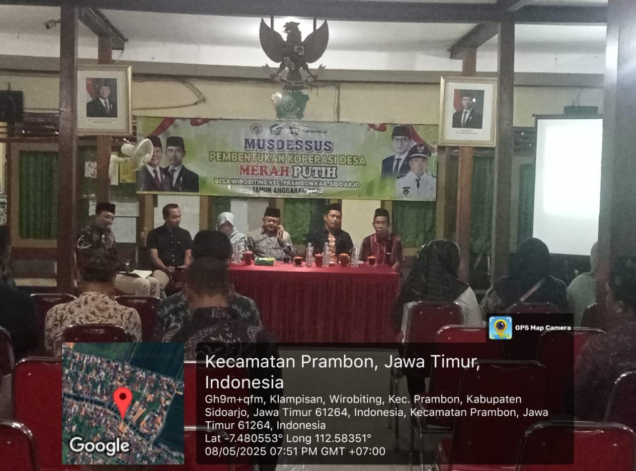 Musdesus pembentukan koperasi merah putih di pendopo kantor Desa Wirobiting. SP/JUM