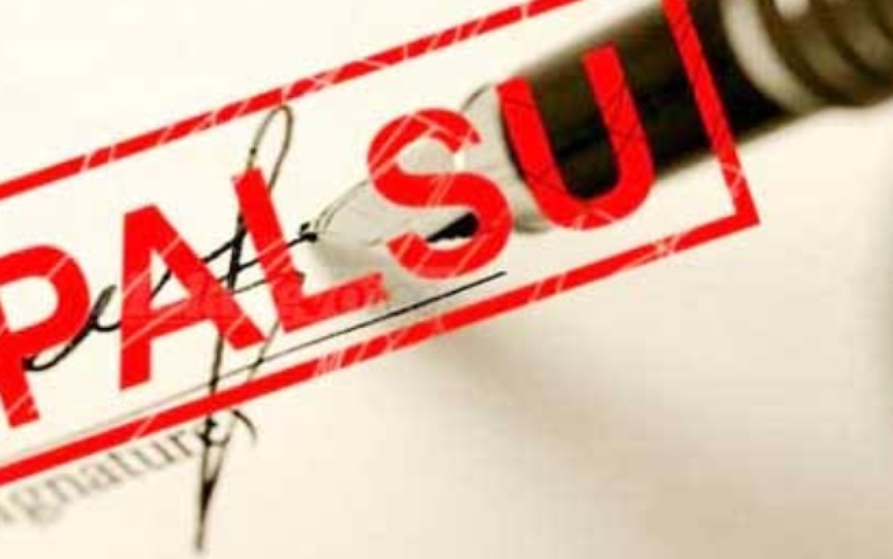 Ilustrasi tandatangan palsu.