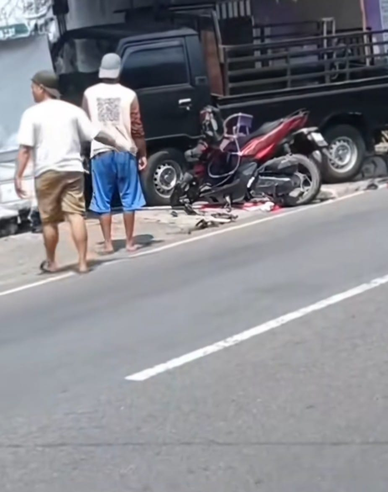 Kondisi kendaraan pasca kejadian. SP/Lestariono