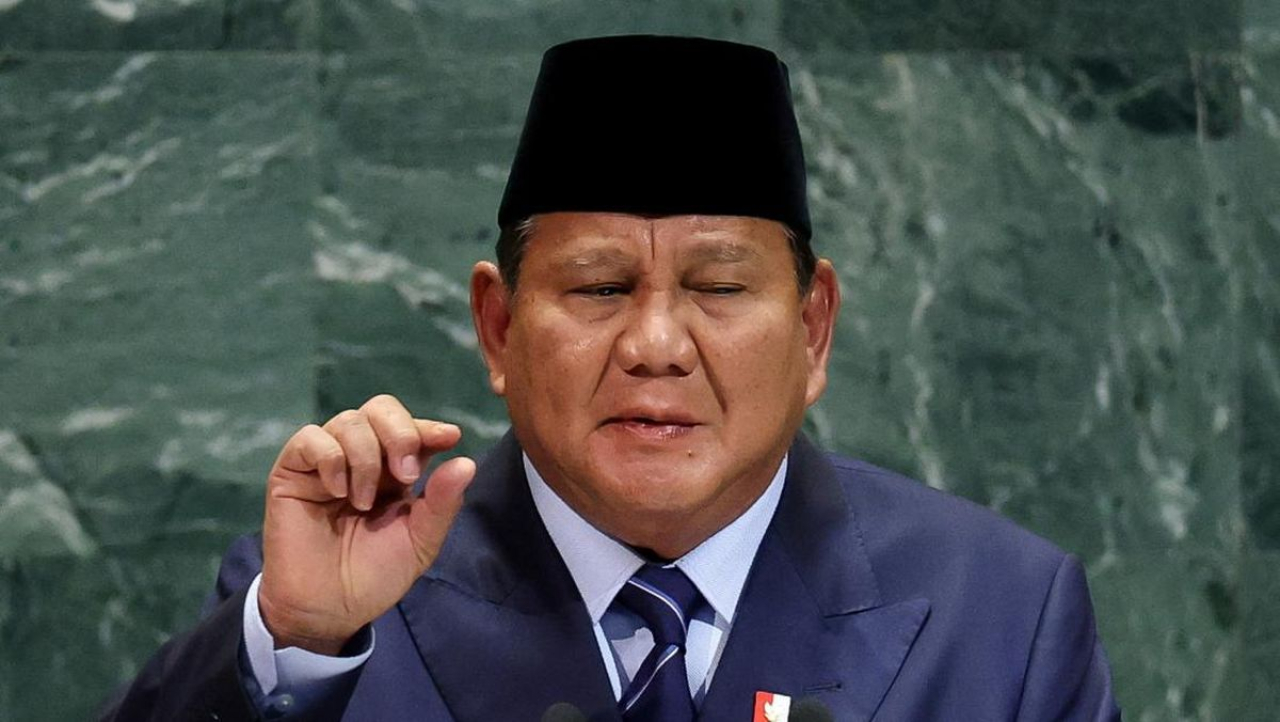 Presiden Prabowo Subianto, saat berpidato di hadapan Majelis Umum PBB dalam KTT PBB, di New York.