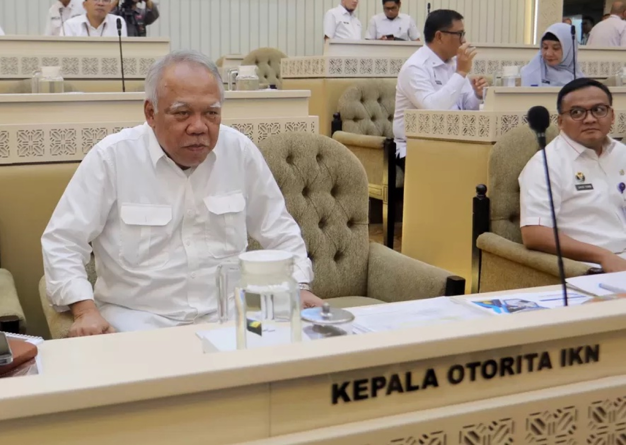Kepala Otorita IKN Basuki Hadimuljono, saat rapat Kerja dengan Komisi II DPR RI, untuk membahas Anggaran IKN.