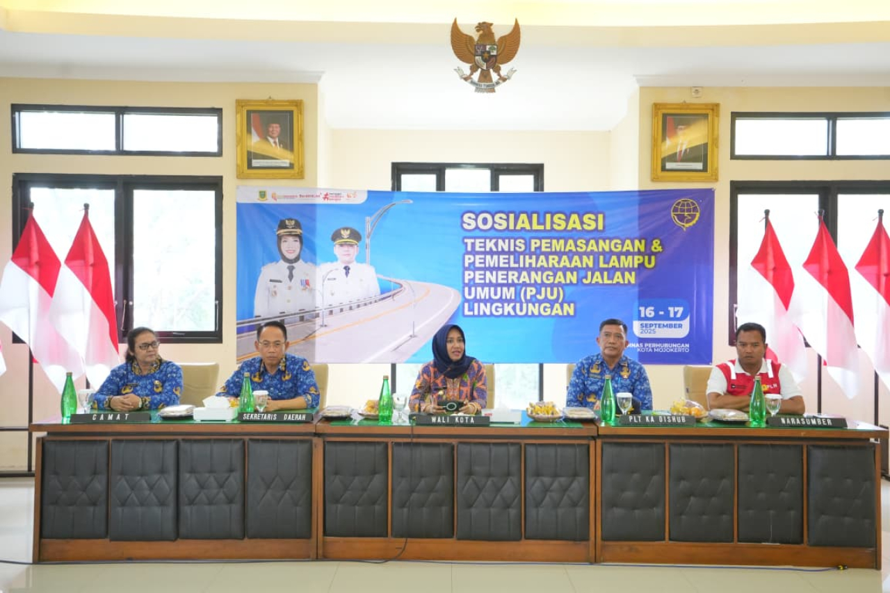 Pemerintah Kota Mojokerto menggelar sosialisasi teknis terkait pemasangan dan pemeliharaan lampu penerangan jalan umum (PJU).