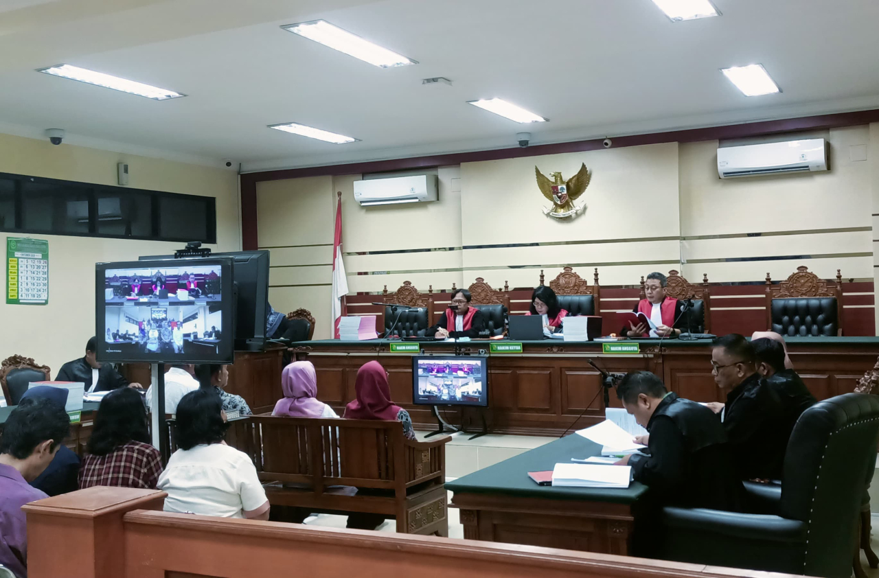 Jalanya persidangan Kasus Korupsi Dam Kaki Bentak di Surabaya, Kamis 23 Oktober 2025 kemarin. SP/ Lestariono