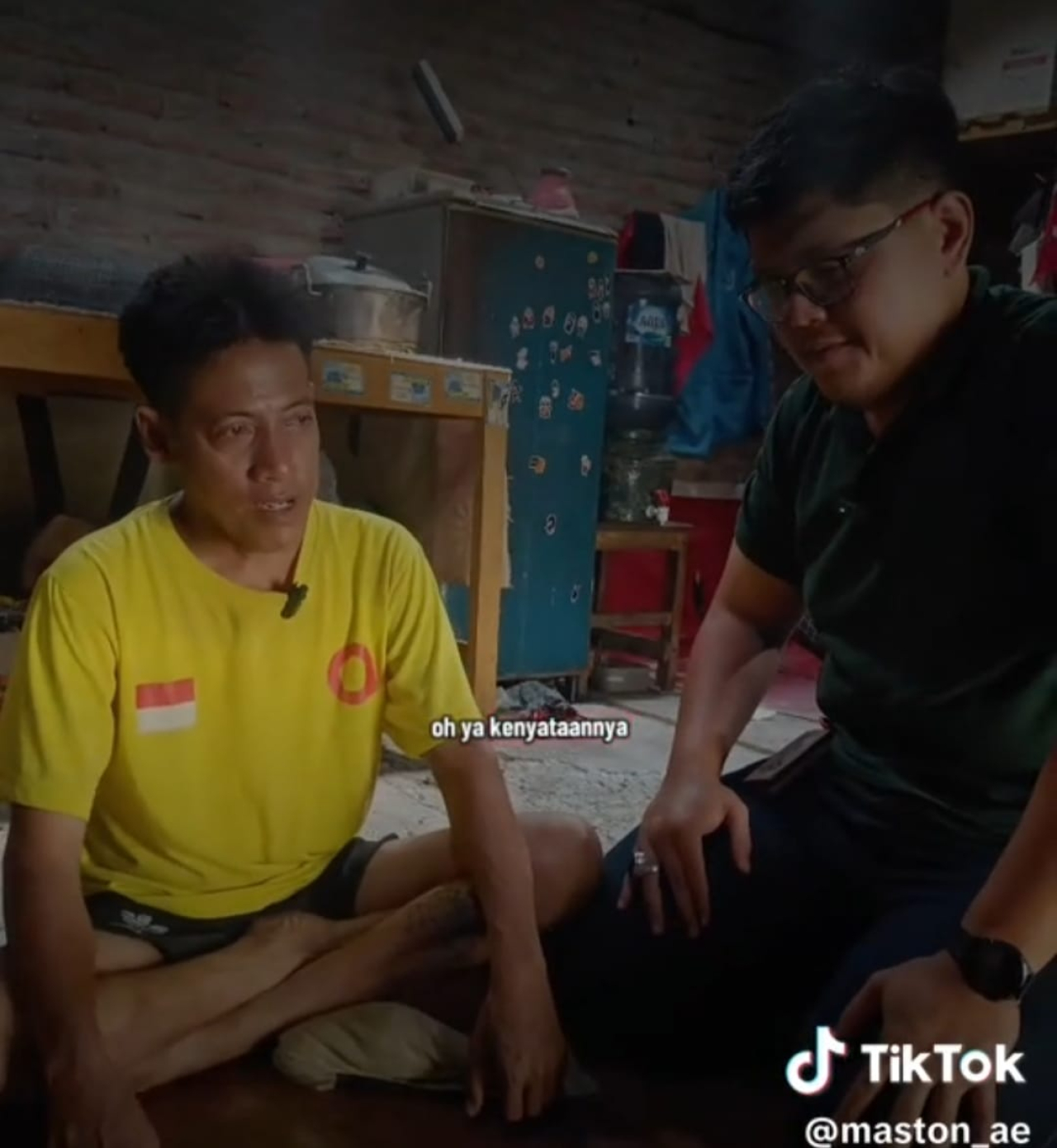 Tangkapan layar unggahan akun Tik Tok @maston_ae yang diduga memutarbalikkan fakta kisah warga miskin Kota Madiun.