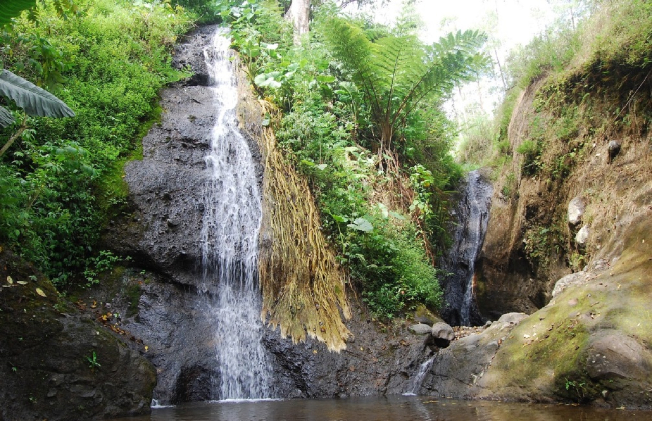 Air Terjun Roro Kuning yang berada di Dusun Nglarangan, Desa Bajulan, Kecamatan Loceret, Kabupaten Nganjuk, Jawa Timur. SP/ NGJ