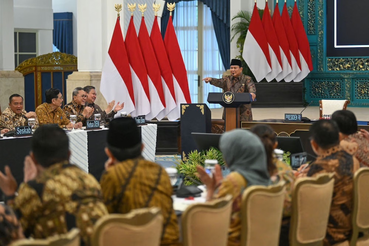 Presiden Prabowo Subianto memimpin Sidang Kabinet Paripurna di Istana Negara, Jakarta, Senin (20/10/2025).