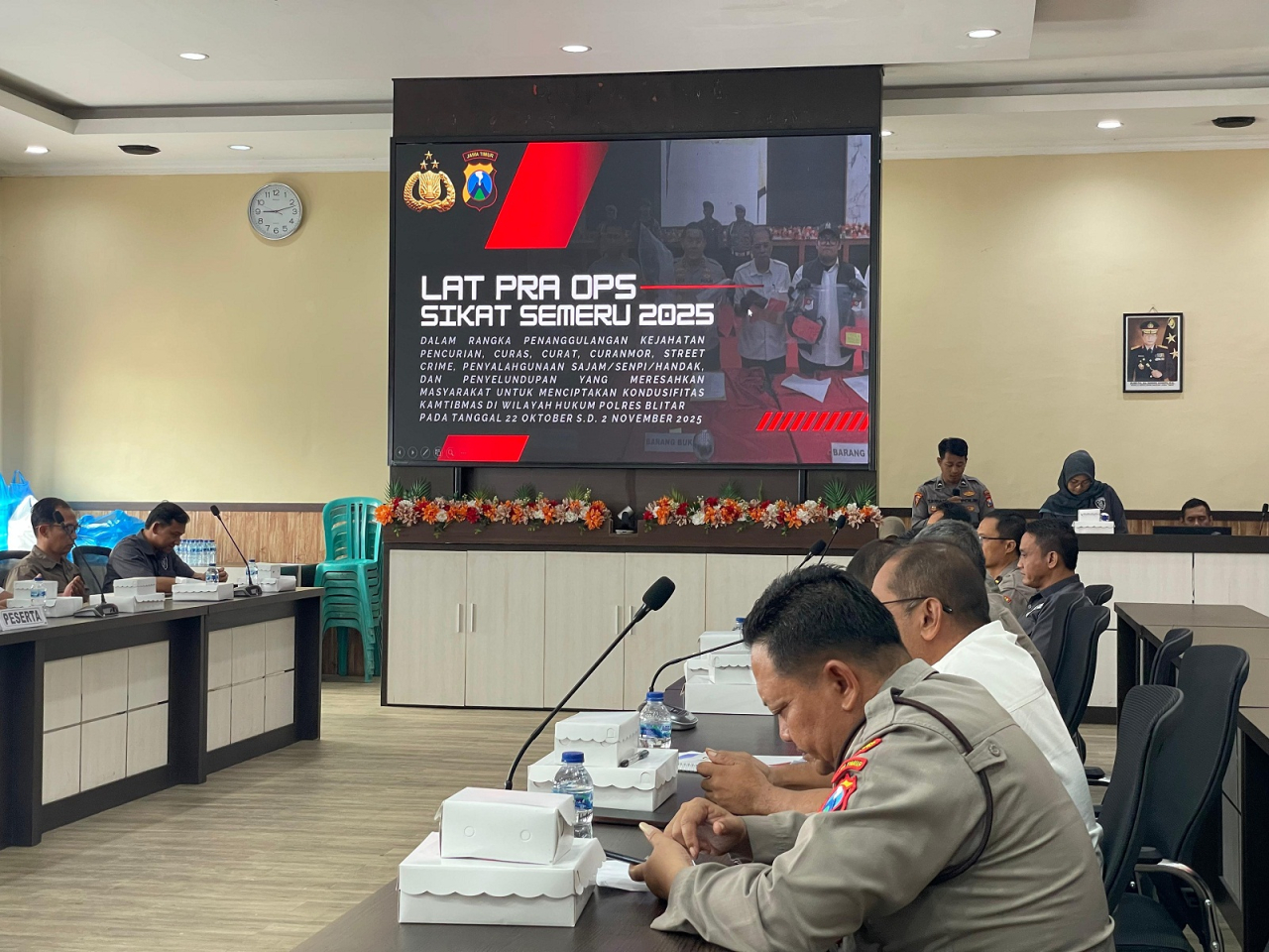 Latihan Pra Operasi (Latpraops) Sikat Semeru 2025 yang digelar di Rupatama Polres Blitar. SP/Lestariono