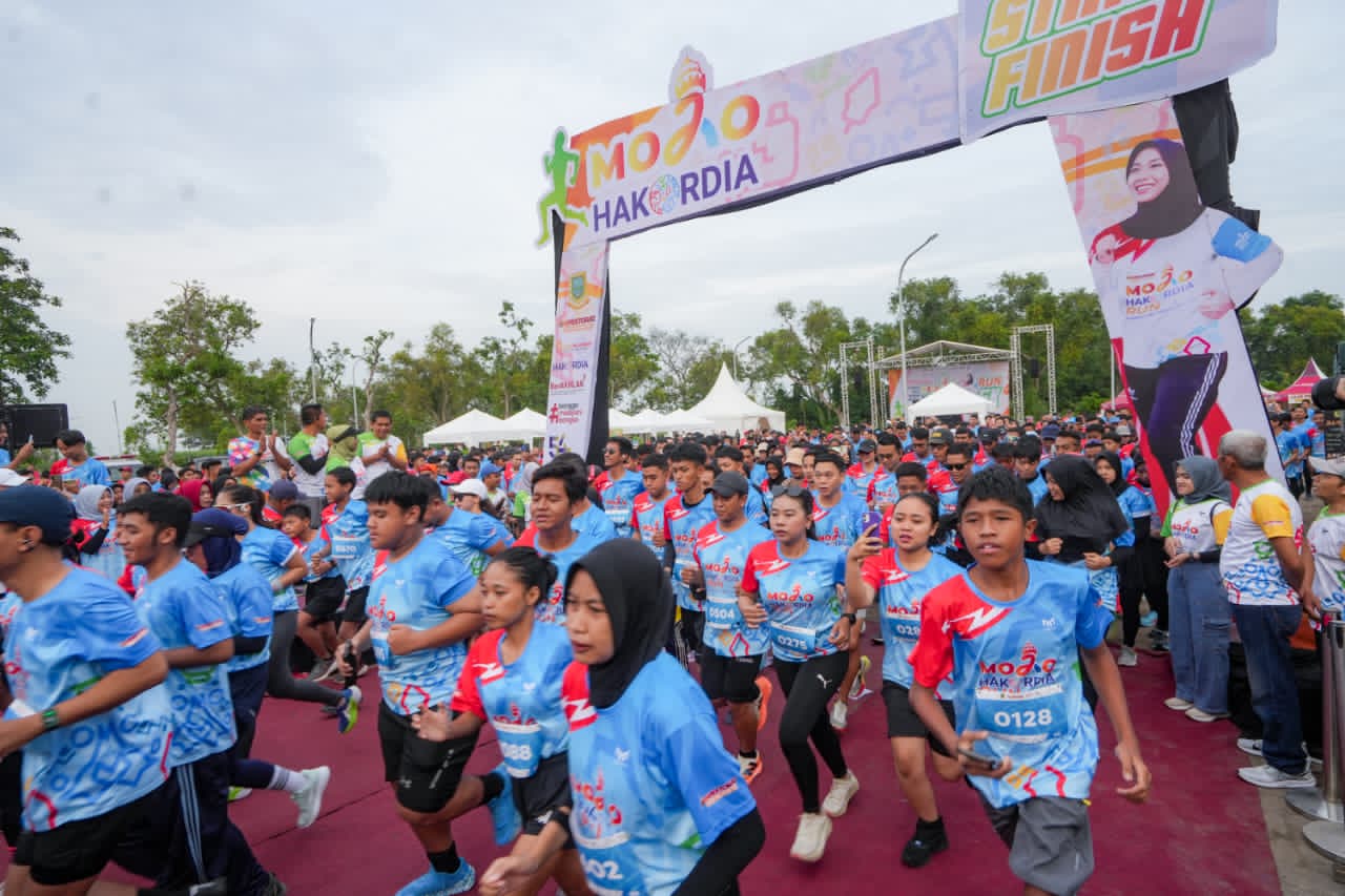 Mojohakordia Run 5K berlangsung meriah dengan start dan finish di  Taman Bahari Mojopahit (TBM). SP/ DWI
