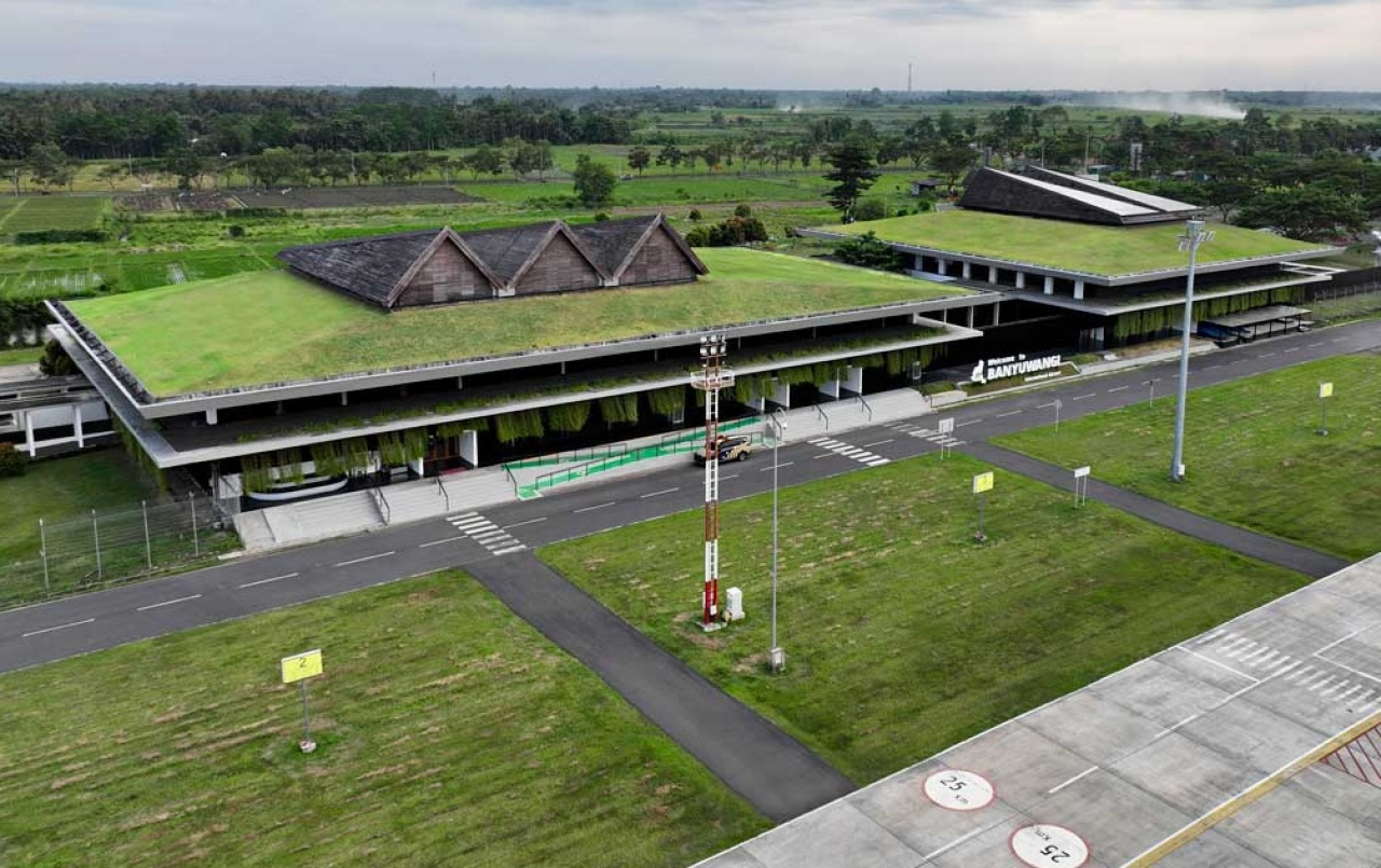 Foto udara. Bandara Blimbingsari Banyuwangi, Jawa Timur. SP/ BYW
