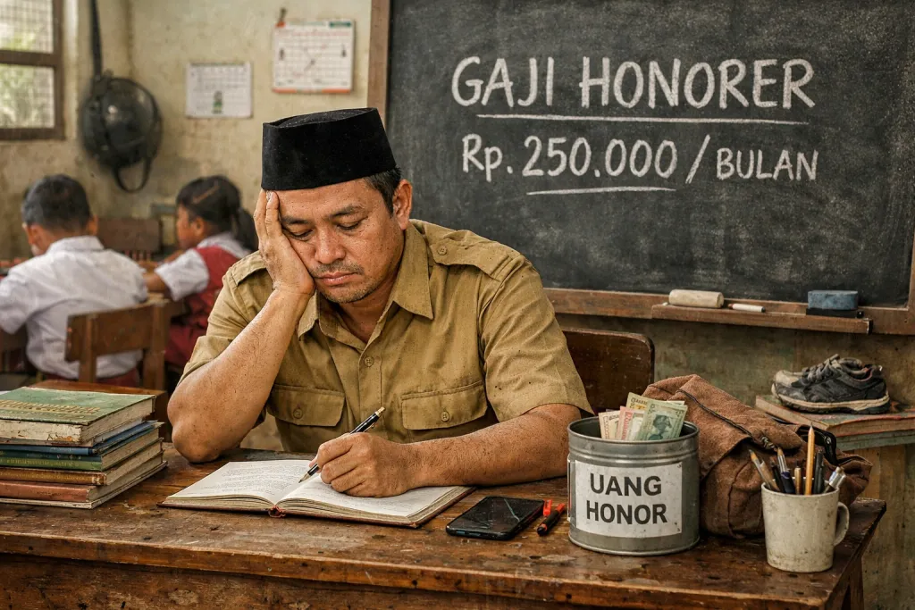 Di Tengah Wacana Pengangkatan Staf SPPG Jadi PPPK, Guru SD di Madiun Hanya Digaji Rp250 Ribu Per Bulan