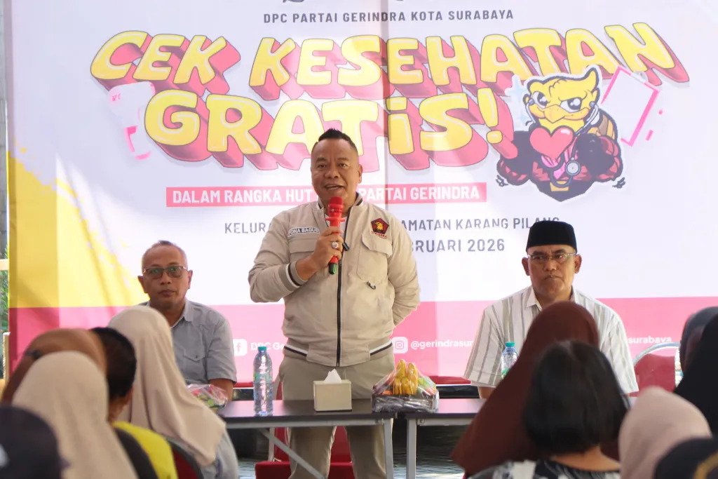 Jelang HUT ke-18, Gerindra Surabaya Gelar Cek Kesehatan Gratis