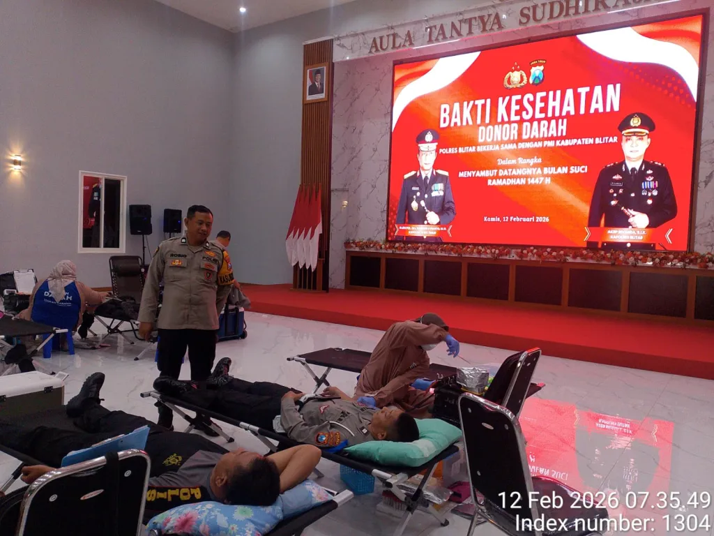Sambut Ramadhan, Polres Blitar Gelar Bakti Kesehatan dengan Donor Darah