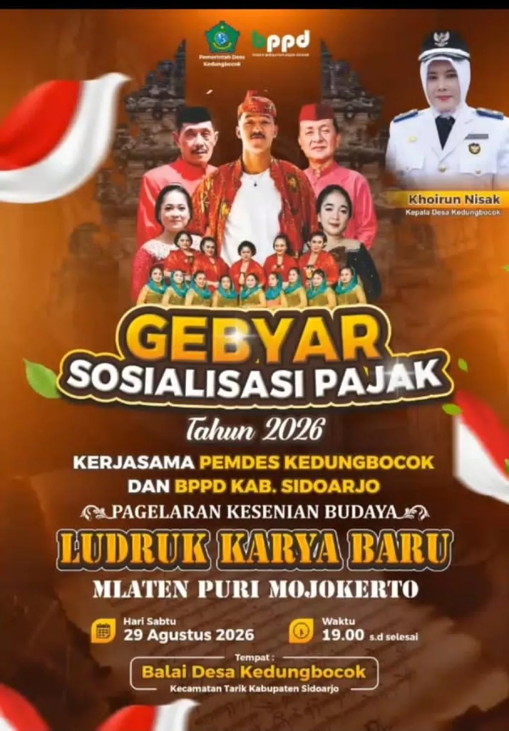 Sosialisasikan Pajak, Pemdes Kedungbocok Gandeng Ludruk Karya Baru